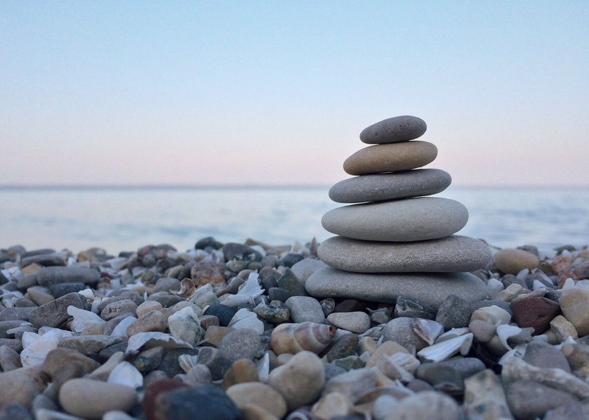 Stack of Stones on the Coast